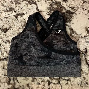 Gymshark Black Camo Bra